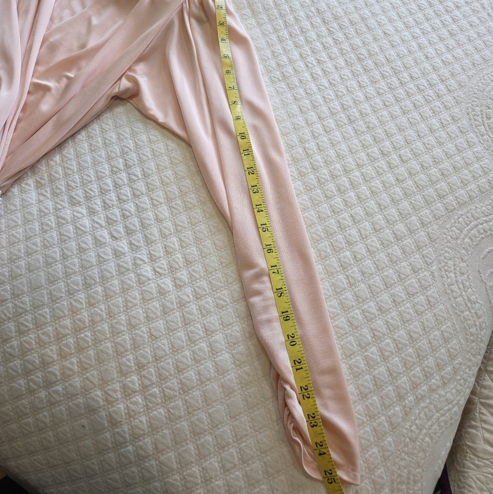 VTG Betsy & Adam Evening Dress Size 6 Pink Draping Wrap Beaded Clasp 80s Glam - Picture 11 of 16